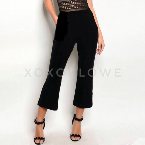 POL Black Velvet Flare Pants Holidays Christmas - Picture 3 of 8
